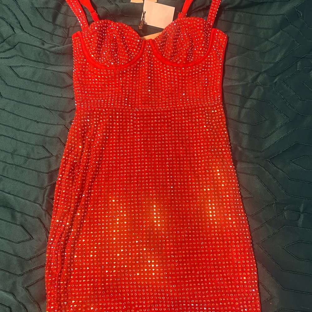 Oh Polly red corset dress